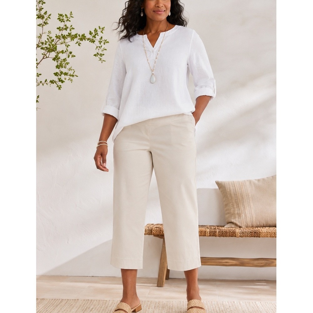J. Jill XL Pull On Crop Pants Dark Oatmeal Stretch Knit Career Casual NWT